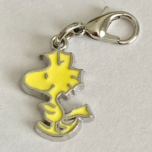 Peanuts Woodstock Bird Clip On Charm Zipper Pull Purse Charm Signed Enamel - Picture 3 of 9